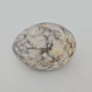 Vintage Alabaster Marbled  Egg With Flat Side